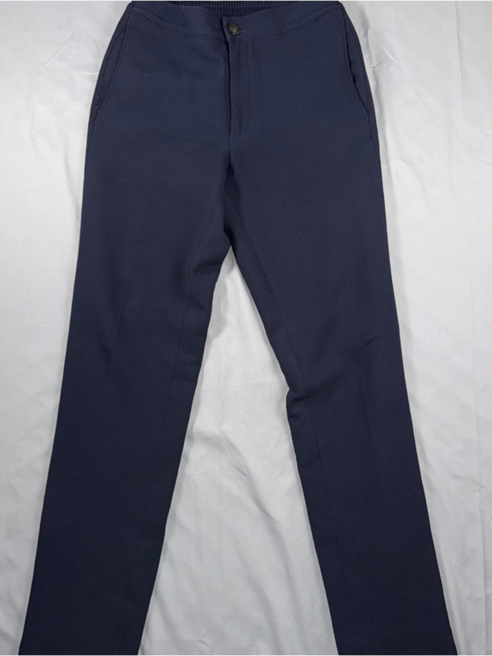 Sandro Pants Mens 38x29 Navy Blue Elastic Waist Chino Casual Straight Pockets